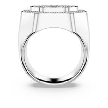Anillo de cóctel Dextera, Forma octagonal, Blanco, Baño de rodio