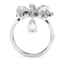Anillo de cóctel Volta, Lazo, Blanco, Baño de rodio