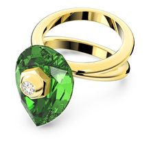 Anillo Numina, Talla pera, Verde, Baño tono oro