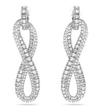 Aros Hyperbola, Swarovski Zirconia, Blanco, Baño de rodio