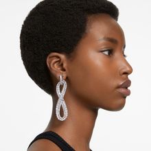 Aros Hyperbola, Swarovski Zirconia, Blanco, Baño de rodio