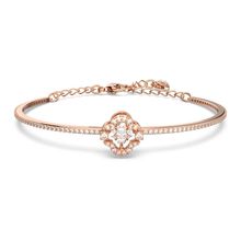 Brazalete Swarovski Sparkling Dance, Blanco, Baño tono oro rosa