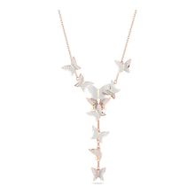 Collar en Y Lilia, Mariposa, Baño tono oro rosa