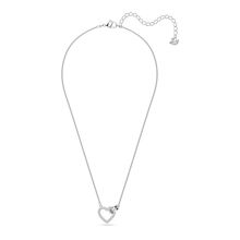 Collar Lovely, Corazón, Blanco, Baño de rodio