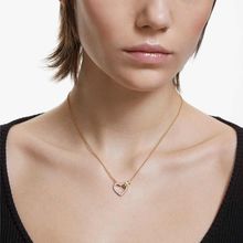 Collar Lovely, Corazón, Blanco, Baño tono oro