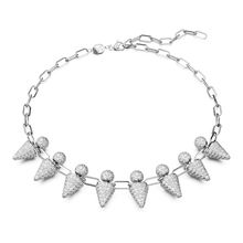 Collar Luna, Luna, Blanco, Baño de rodio