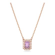 Collar Millenia, Talla octogonal, Morado, Baño tono oro rosa