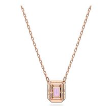 Collar Millenia, Talla octogonal, Morado, Baño tono oro rosa