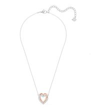 Collar Swarovski Infinity Heart, blanco, combinación de acabados metálicos