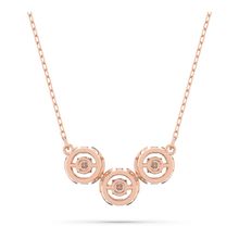 Collar Swarovski Sparkling Dance Trilogy, Talla redonda, Blanco, Baño tono oro rosa