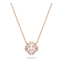 Collar Swarovski Sparkling Dance, Blanco, Baño tono oro rosa