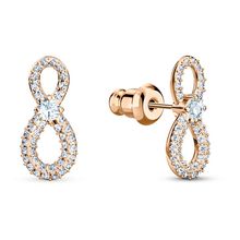 Conjunto Swarovski Infinity Heart, blanco, combinación de acabados metálicos