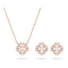 Conjunto Swarovski Sparkling Dance, Blanco, Baño tono oro rosa