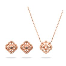 Conjunto Swarovski Sparkling Dance, Blanco, Baño tono oro rosa