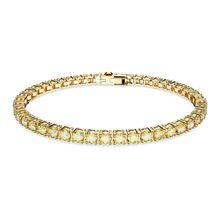 Pulsera Matrix Tennis, Talla redonda, Pequeña, Amarillo, Baño tono oro