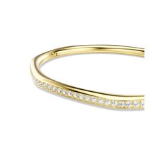 Brazalete Dextera, Forma octagonal, Talla redonda, Blanco, Baño tono oro
