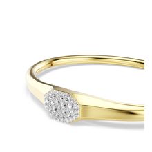 Brazalete Dextera, Talla redonda, Blanco, Baño tono oro