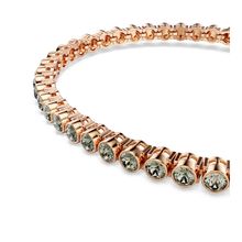 Pulsera Tennis Imber Emily, Talla redonda, Negra, Baño tono oro rosa