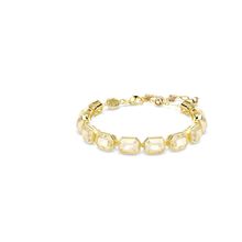 Pulsera Tennis Millenia, Talla octogonal, Caramelo, Baño tono oro